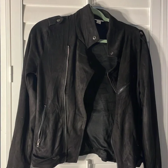 FAUX SUEDE MOTO JACKET - Picture 3 of 4